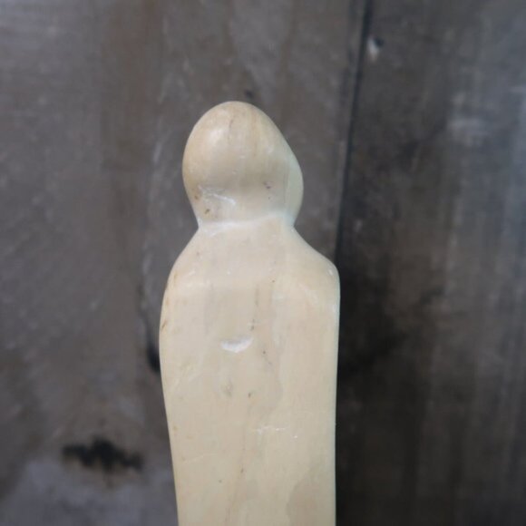 Minimalist Abstract Carved Soap Stone Statue Mother & Child Family - Picture 6 of 7